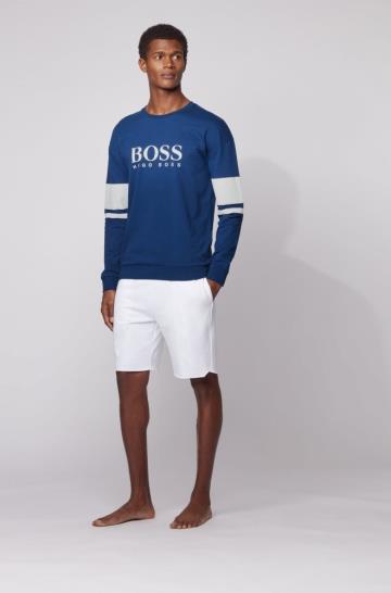 Bluza BOSS Logo Loungewear Niebieskie Męskie (Pl56086)